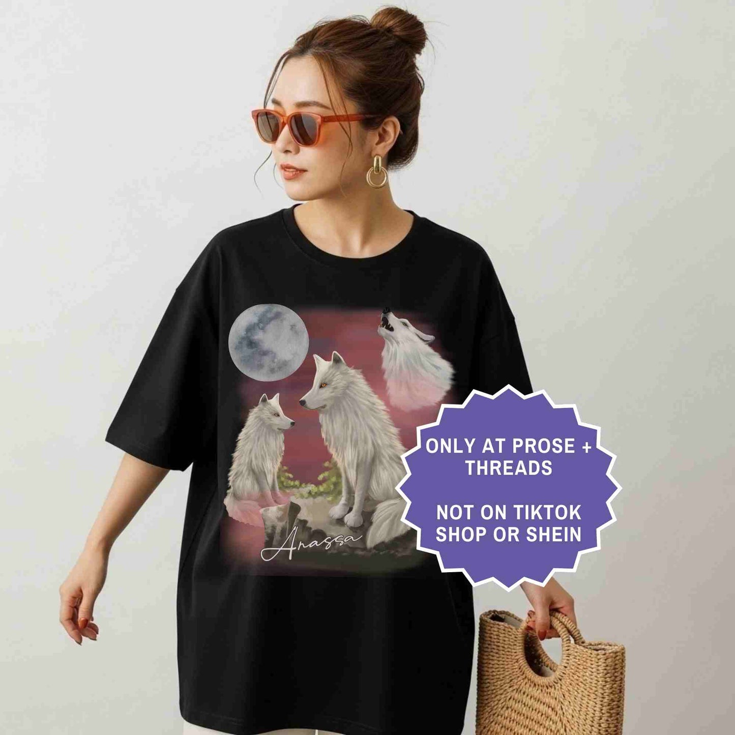 anassa Dire Wolf tee inspired by Dire Bound. A bold romantasy wolf design for readers drawn to loyalty and power.