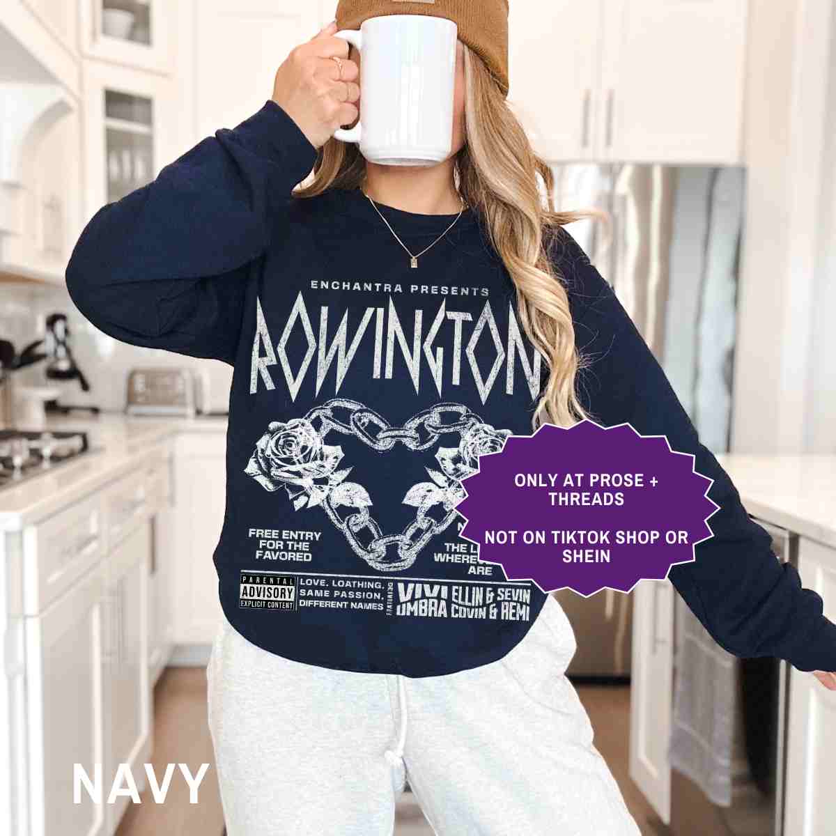 Rowington Silver Sweatshirt Enchantra Inspired Fantasy Reader Sweatshirt