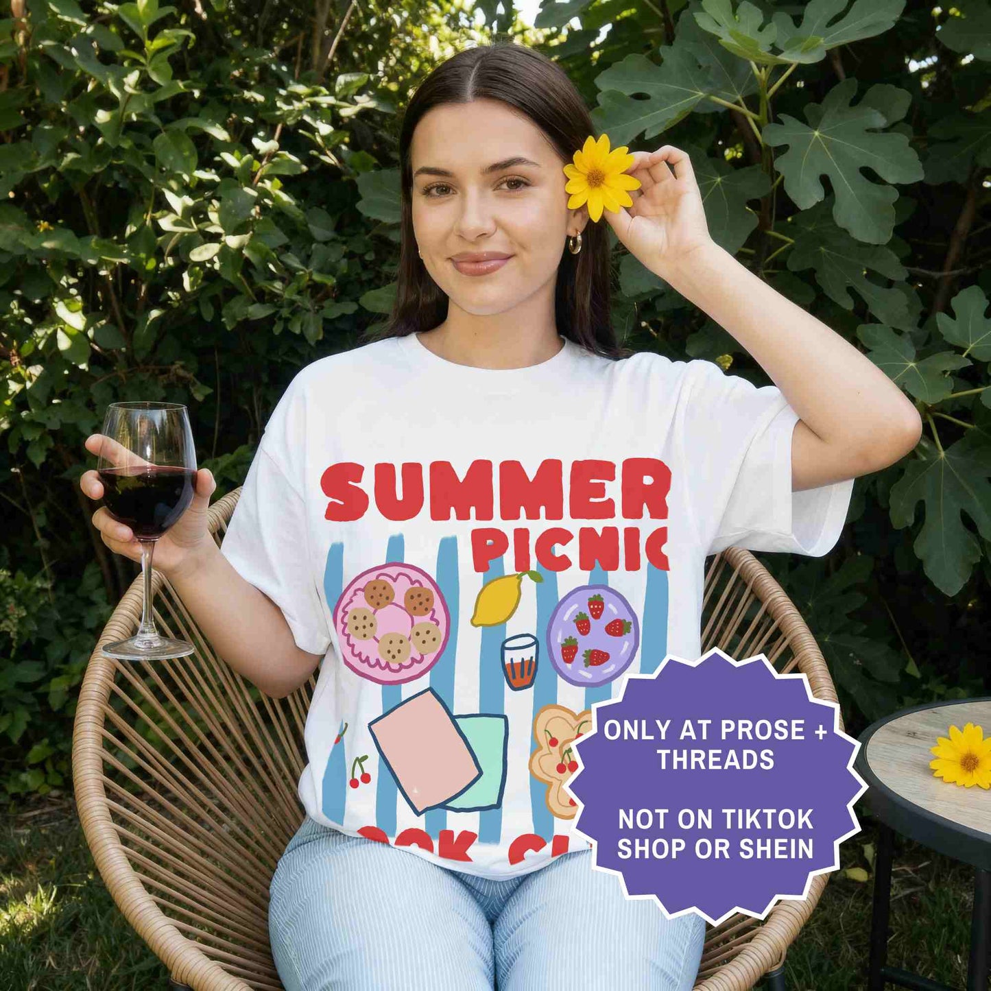Summer picnic book club tee for book lovers. A cute, aesthetic shirt perfect for readers, book clubs, and sunny days.