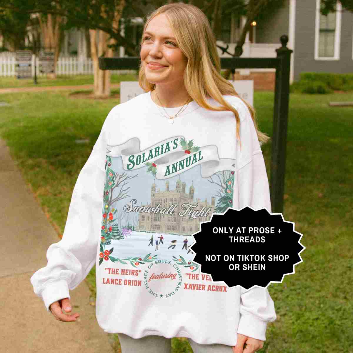 Christmas Zodiac Academy Snowball Fight Sweatshirt Inspired by Solaria Palace of Souls