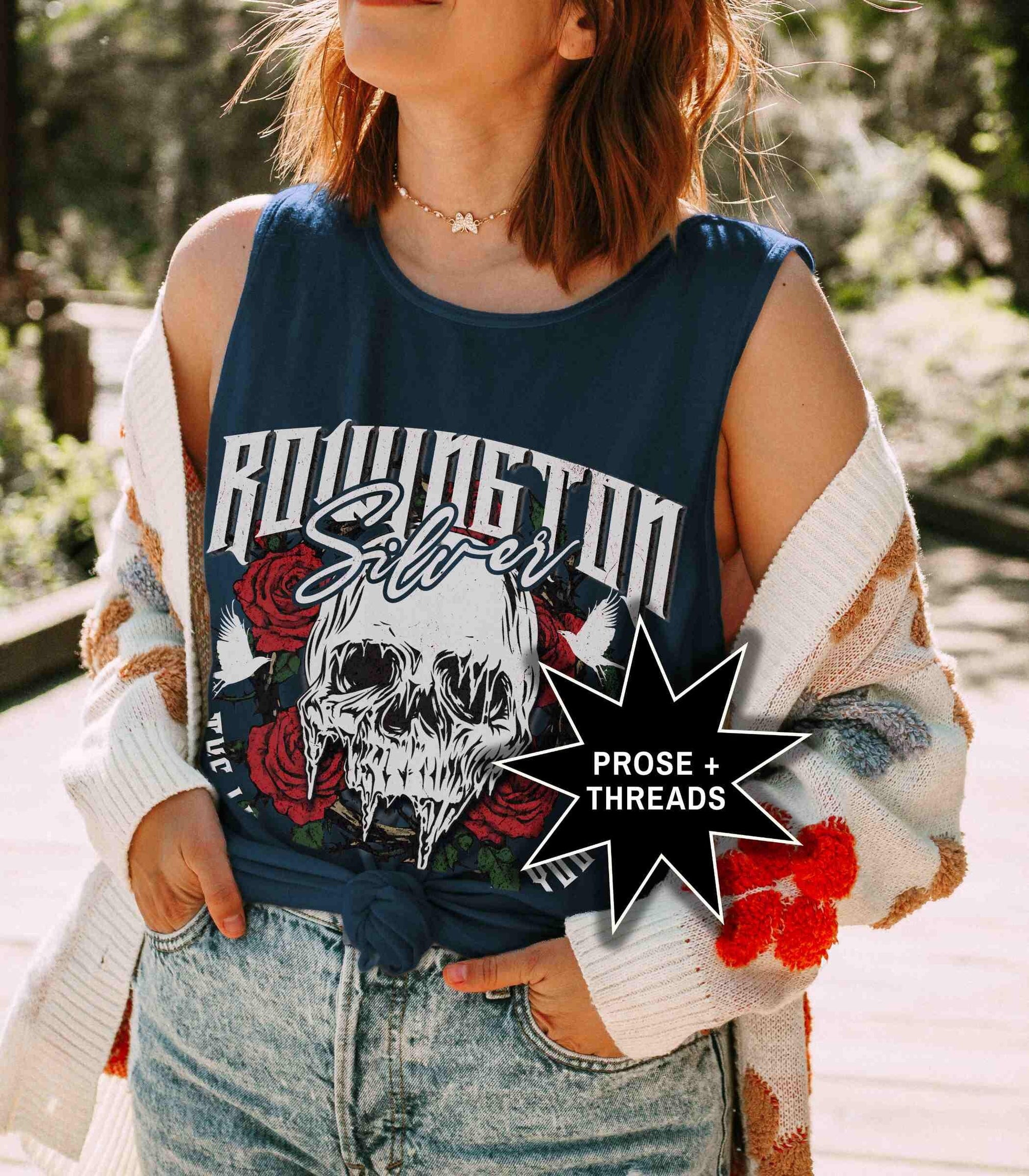 Rowington Silver Distressed Tank