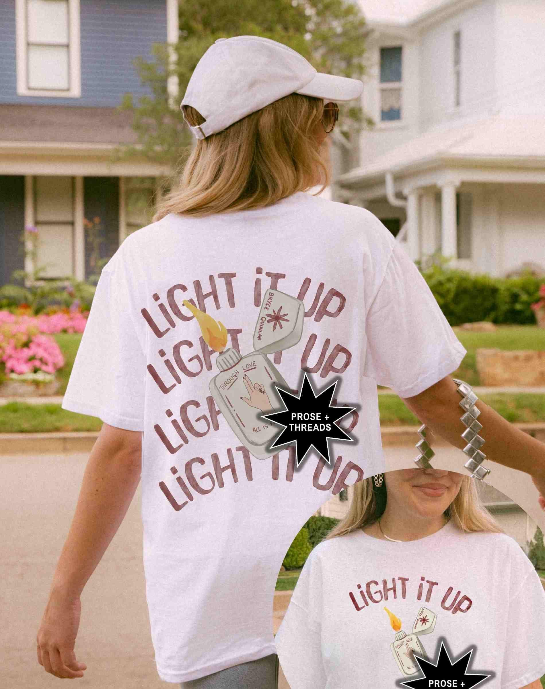 Watercolor Light It Up Back Print Shirt
