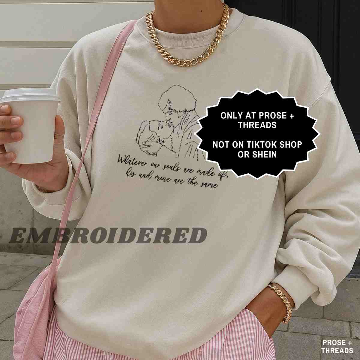 Embriodered Wuthering Heights Sweater - Light