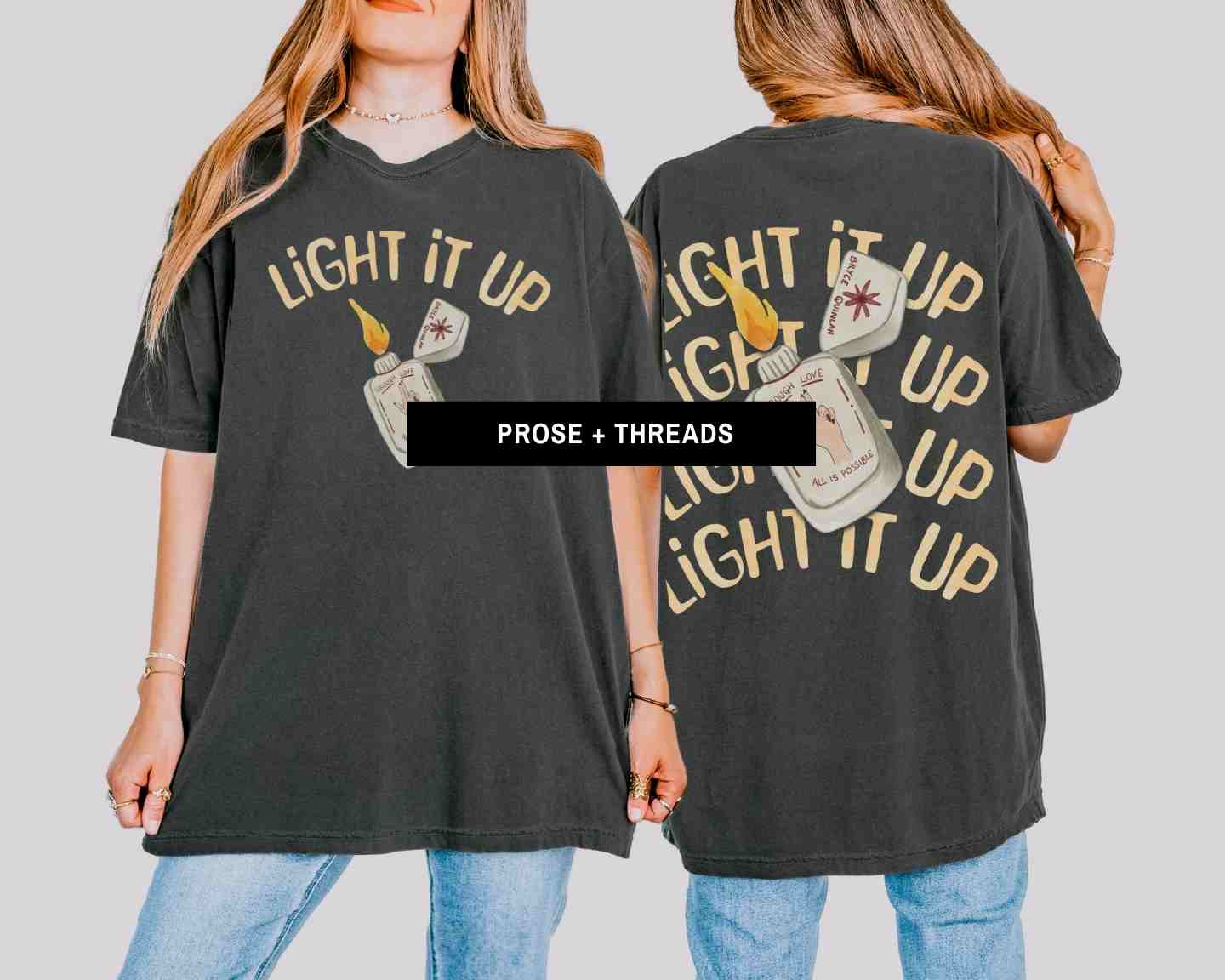 Watercolor Light It Up Back Print Shirt