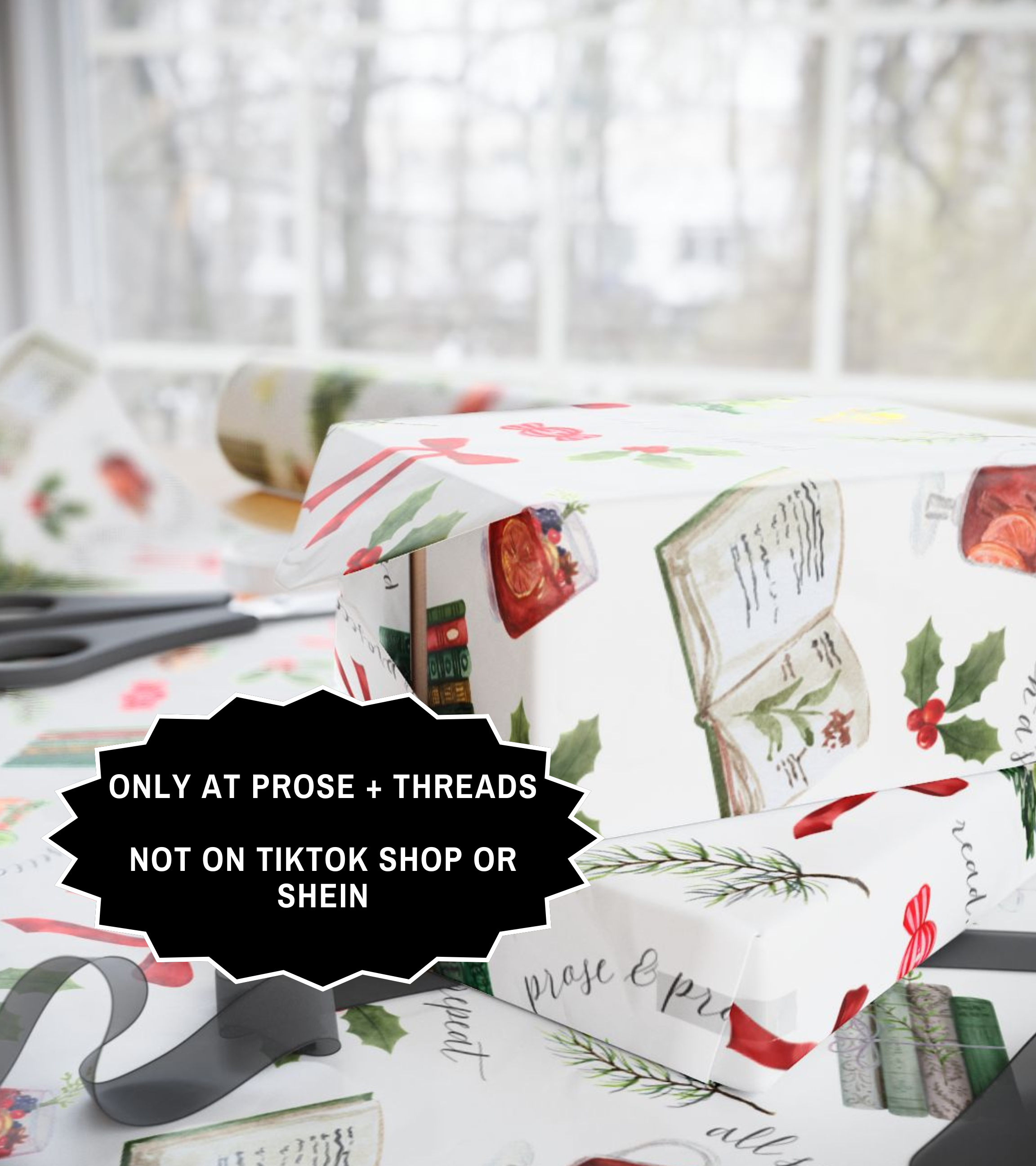 Books And Cocktails Christmas Wrapping Paper