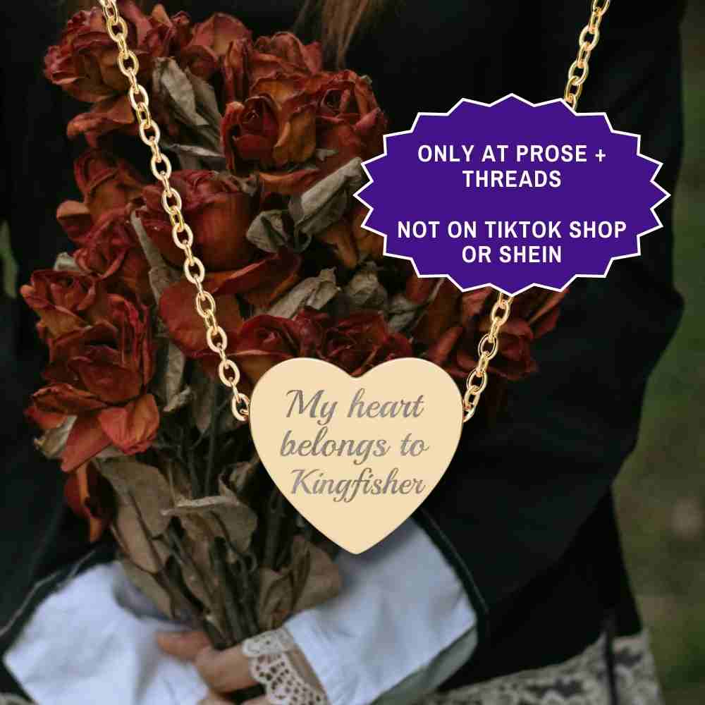 Book Boyfriend Engraved Heart Necklace