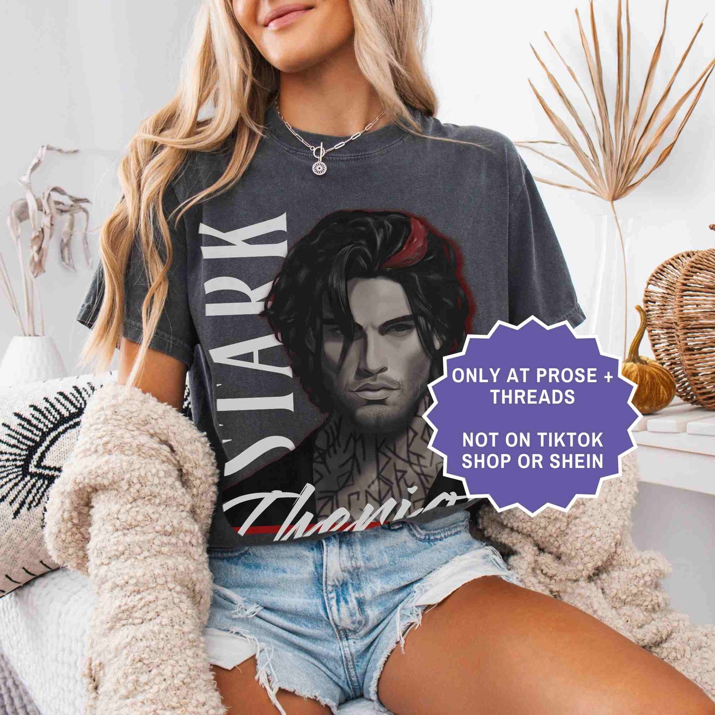 Stark Therion tee inspired by Dire Bound. A dark romantasy shirt for book lovers and fantasy readers.