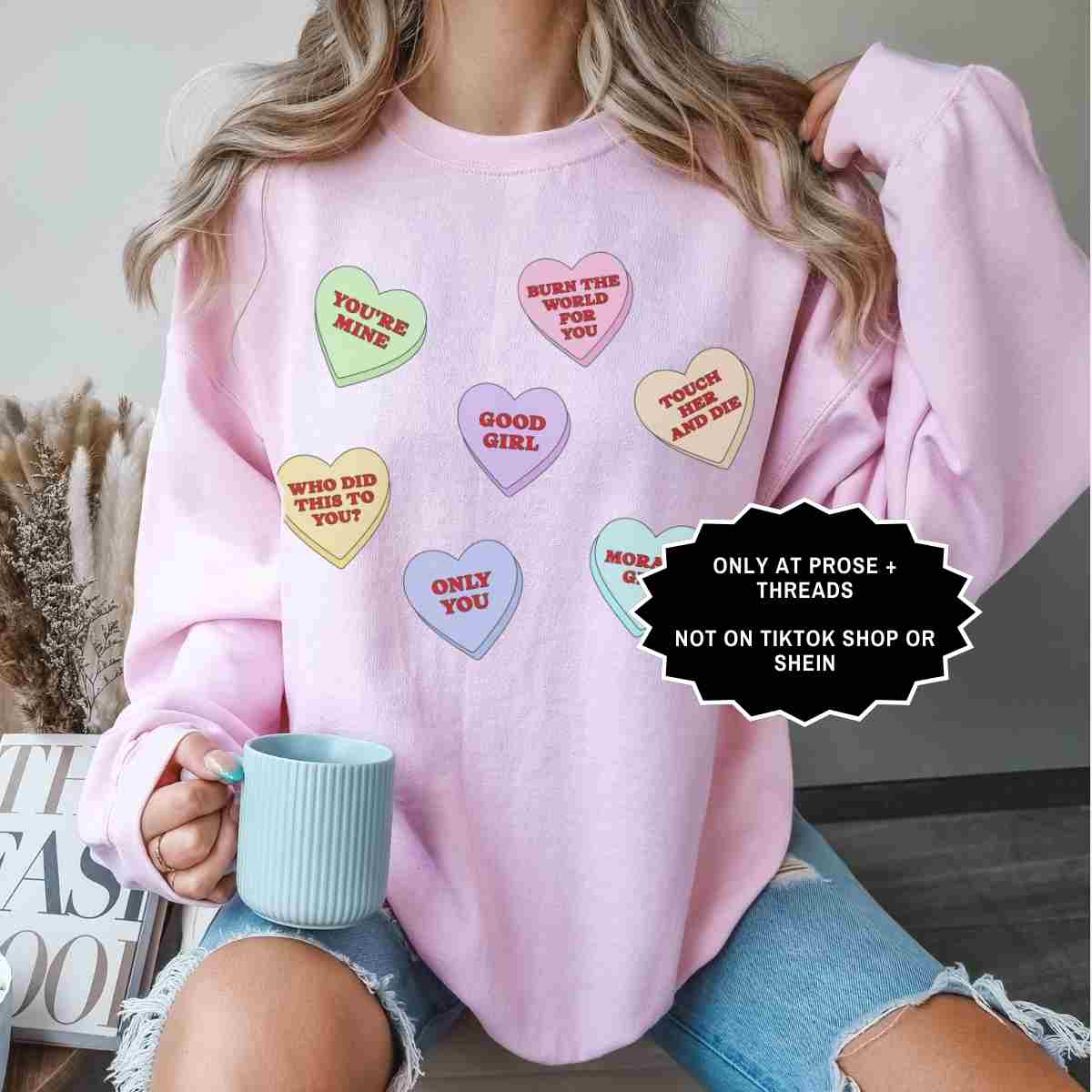 Morally Grey Candy Hearts Sweatshirt