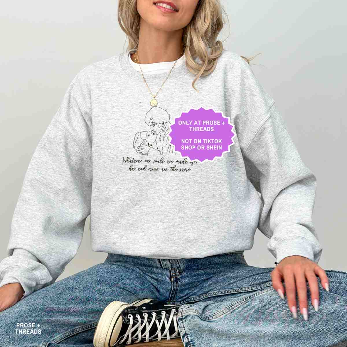 Embriodered Wuthering Heights Sweater - Light