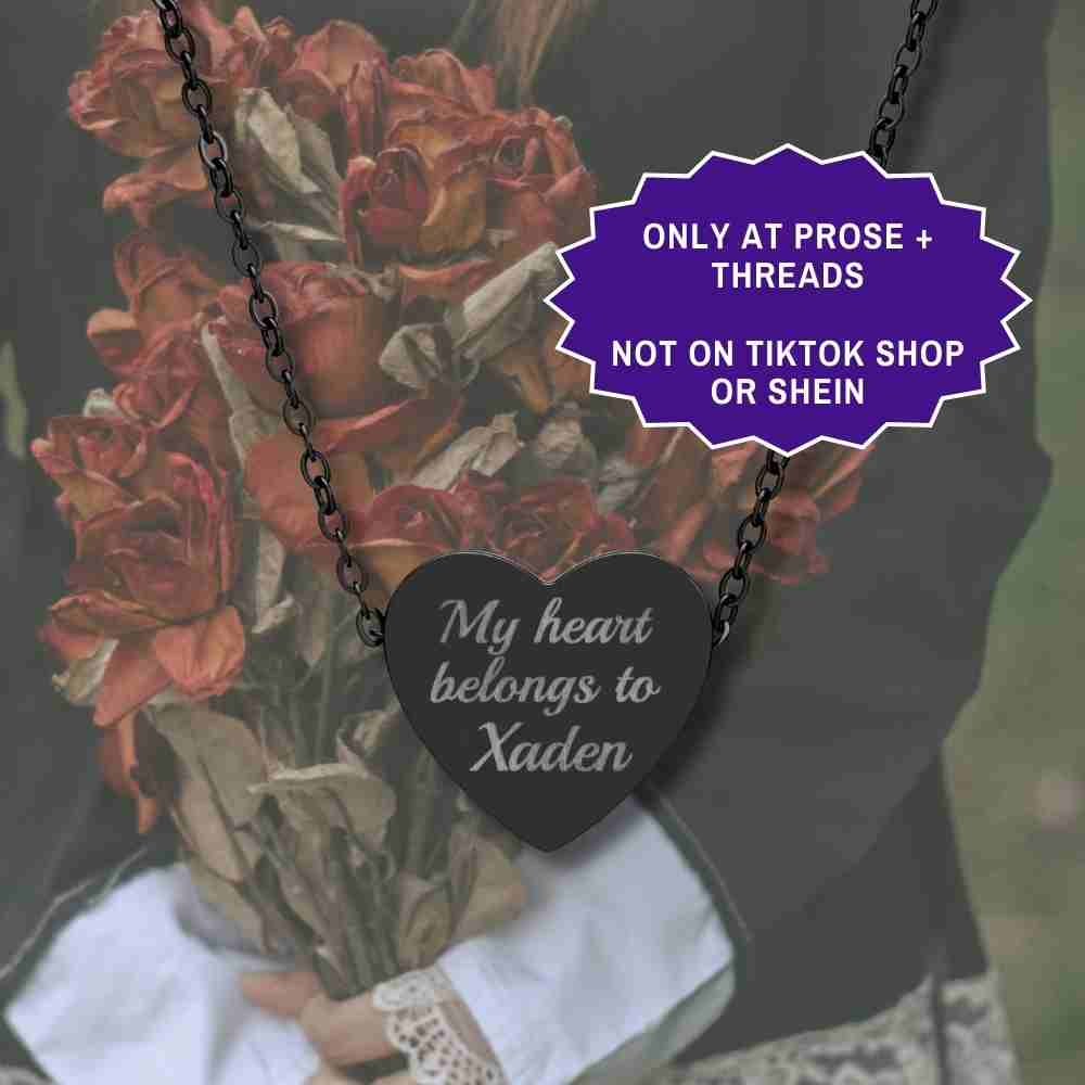 Book Boyfriend Engraved Heart Necklace