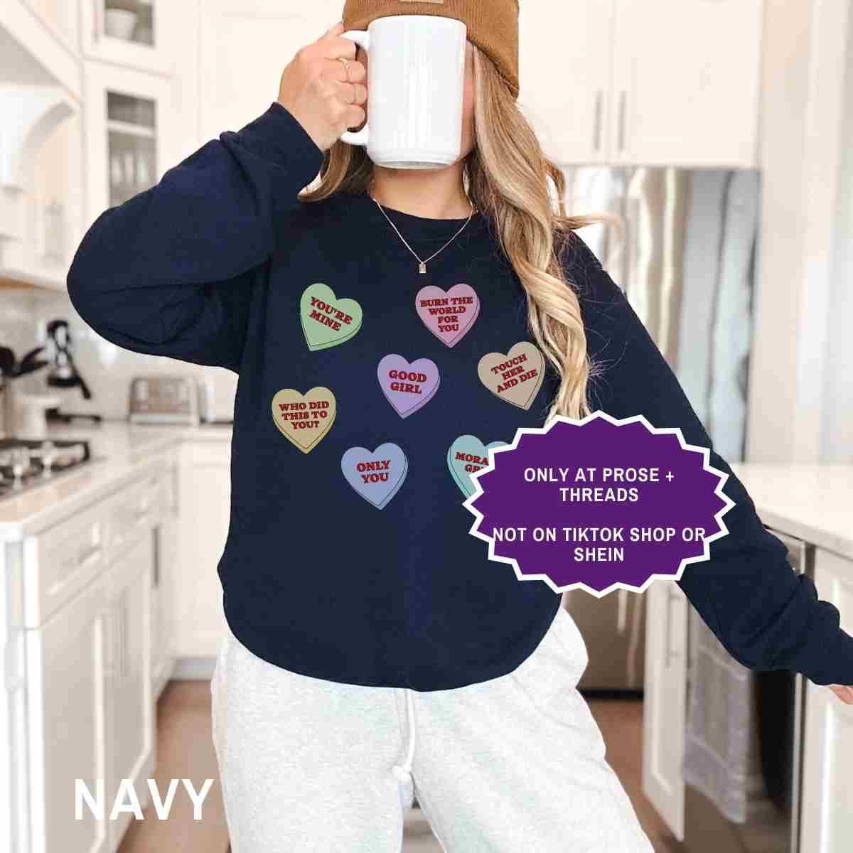 Morally Grey Candy Hearts Sweatshirt