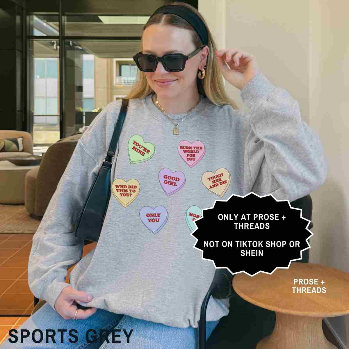 Morally Grey Candy Hearts Sweatshirt
