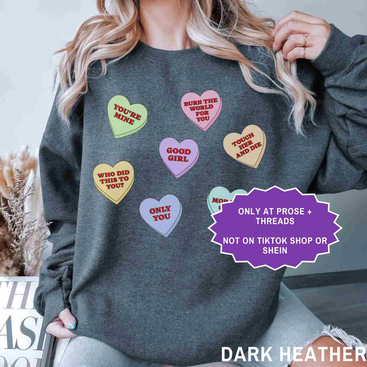Morally Grey Candy Hearts Sweatshirt