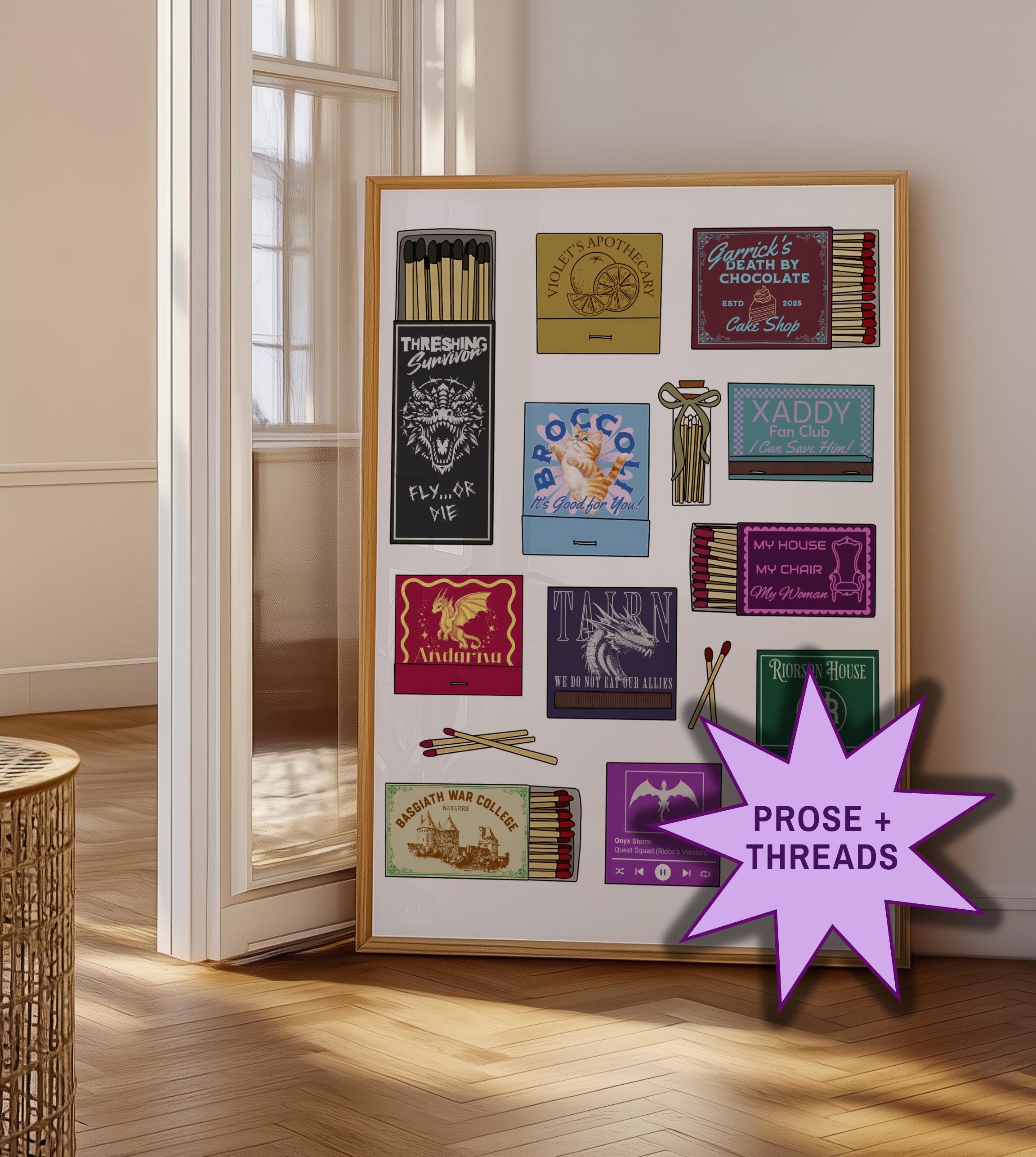 Fourth Wing Matchbox Collage Art Print