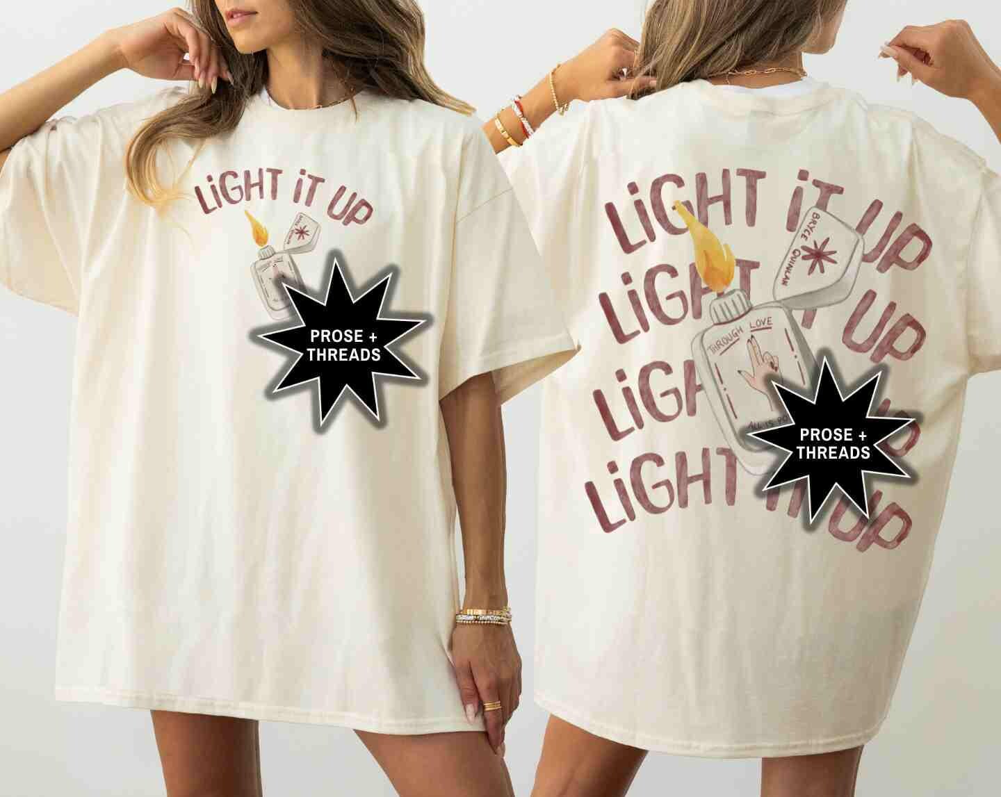 Watercolor Light It Up Back Print Shirt