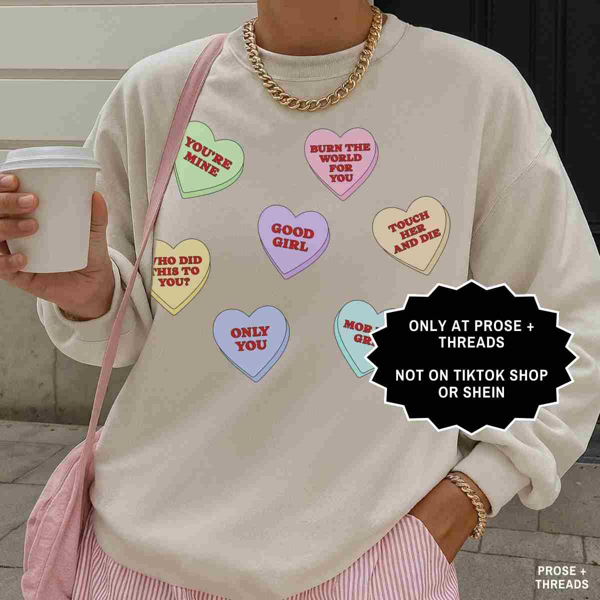 Morally Grey Candy Hearts Sweatshirt