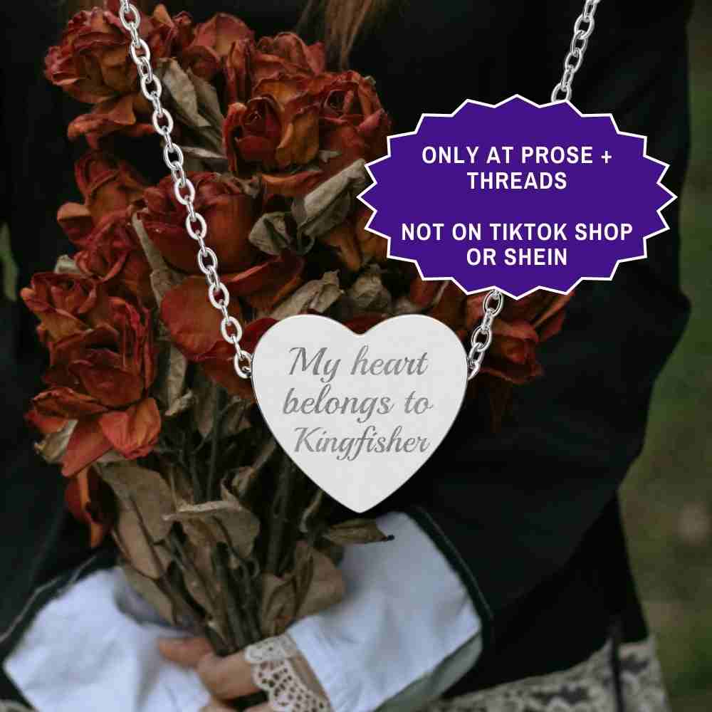 Book Boyfriend Engraved Heart Necklace