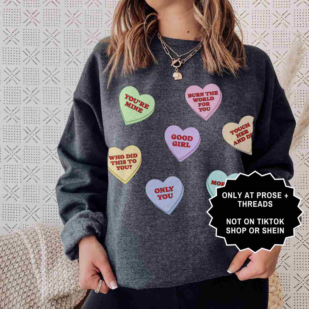 Morally Grey Candy Hearts Sweatshirt