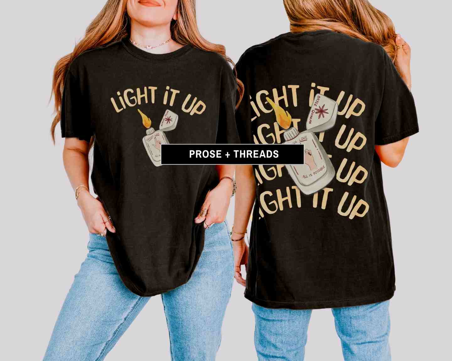 Watercolor Light It Up Back Print Shirt