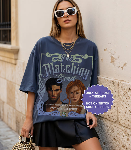 Fantasy romance shirt inspired by Metal Slinger featuring Acker and Brynn matching bond artwork with vintage romantasy aesthetic