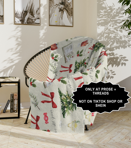 Books And Cocktails Christmas Fleece Blanket