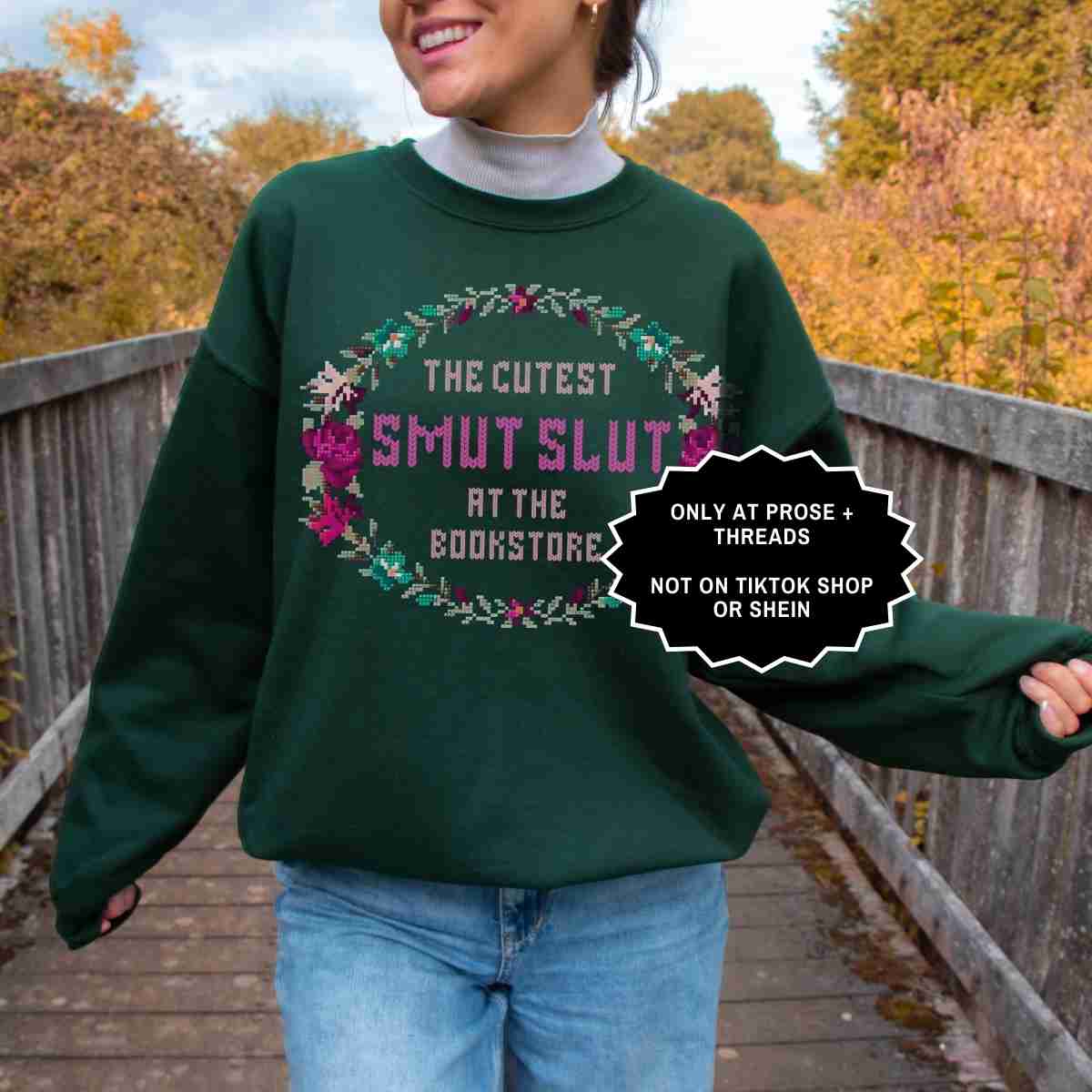Romance reader crewneck inspired by cozy bookstore aesthetics