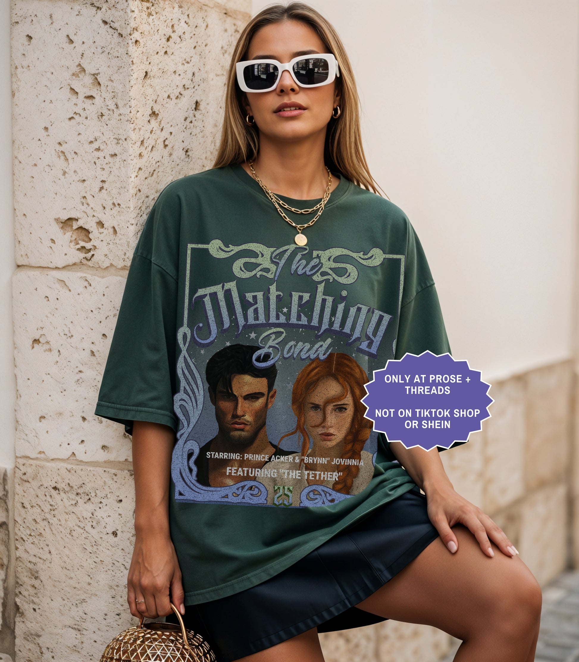Fantasy romance shirt inspired by Metal Slinger featuring Acker and Brynn matching bond artwork with vintage romantasy aesthetic