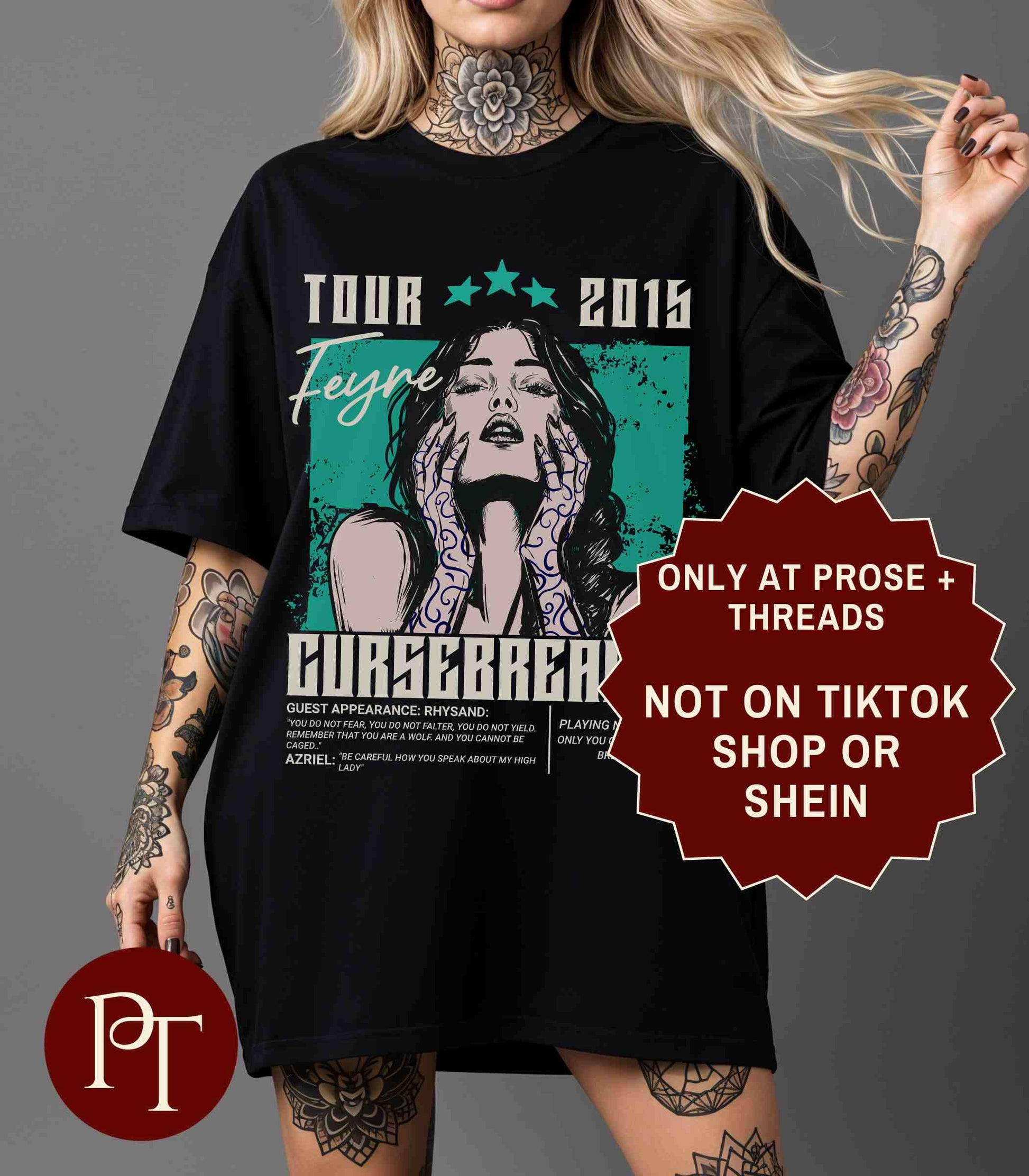 Feyre Cursebreaker High Lady Tour ACOTAR graphic t-shirt for fantasy readers