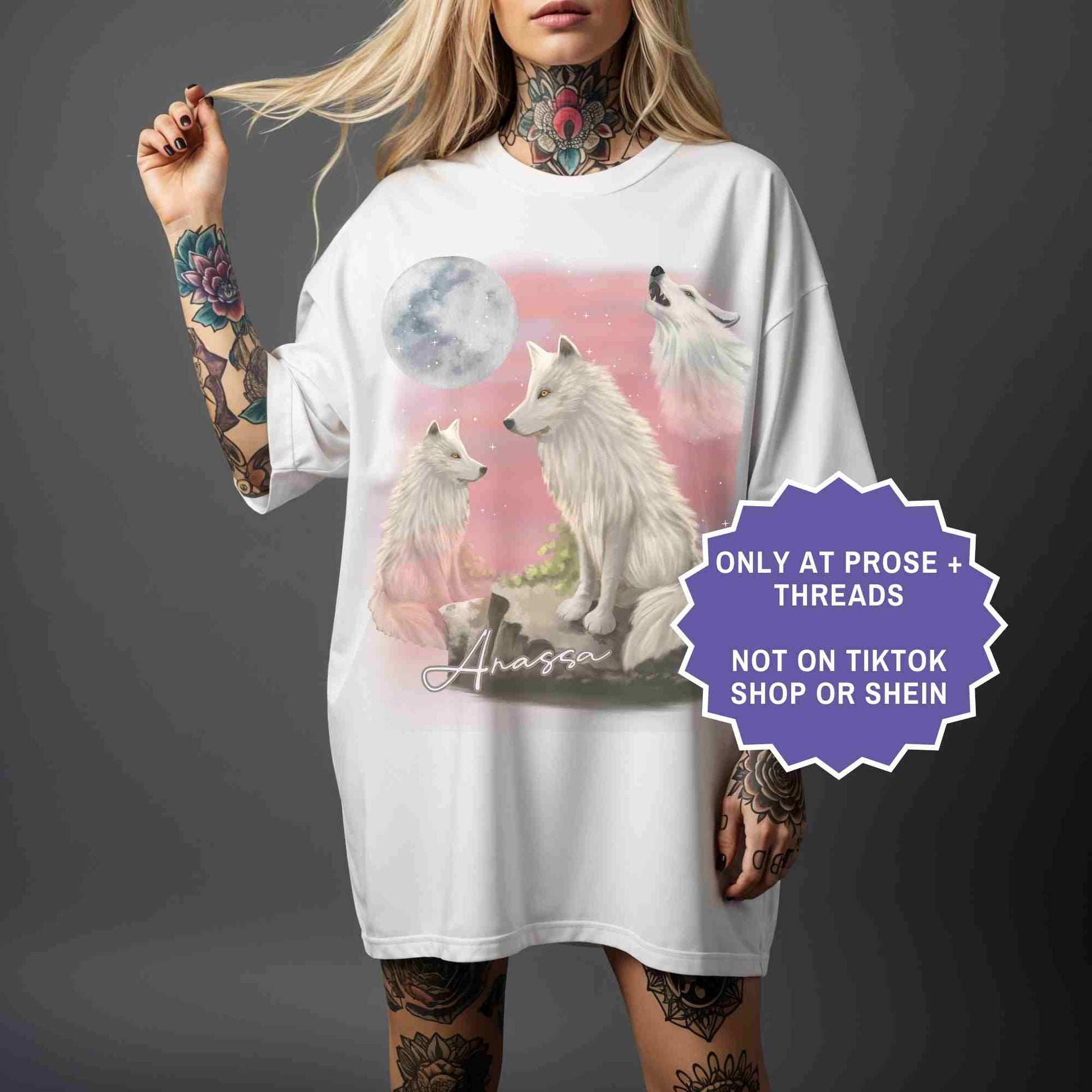 anassa Dire Wolf tee inspired by Dire Bound. A bold romantasy wolf design for readers drawn to loyalty and power.