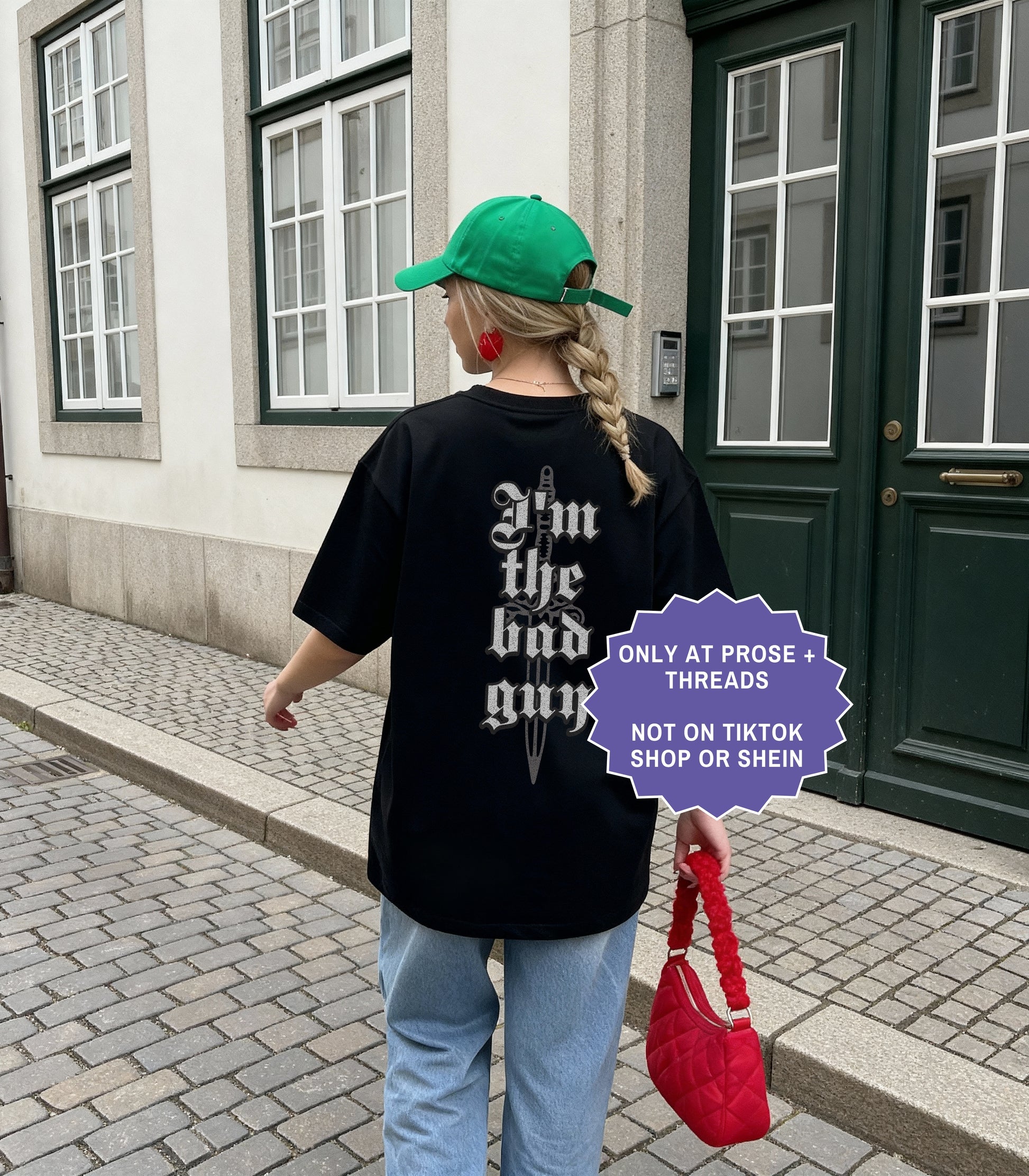 Double sided fantasy romance shirt inspired by Metal Slinger featuring gothic “I’m the bad guy” quote design and dark romantasy aesthetic