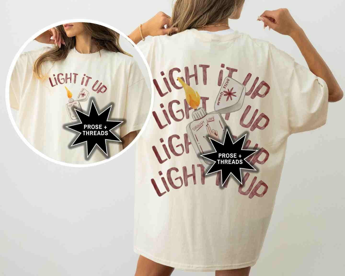 Watercolor Light It Up Back Print Shirt