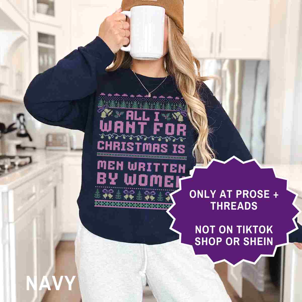 Book Boyfriend Christmas Sweater Funny Reader Holiday Sweatshirt