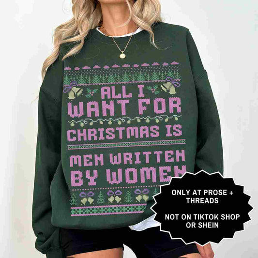 Book Boyfriend Christmas Sweater Funny Reader Holiday Sweatshirt
