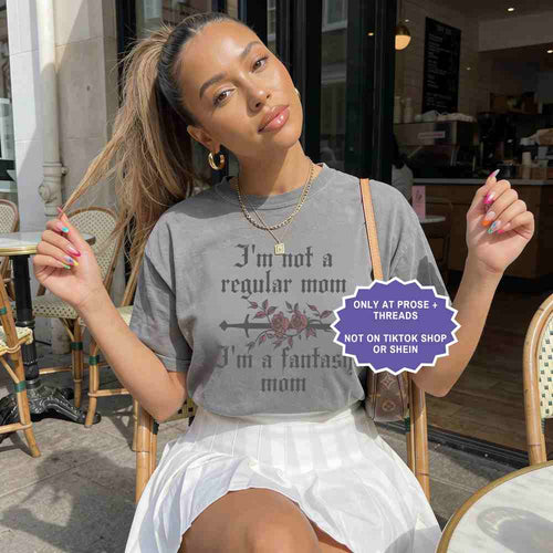 Book lover shirt with fantasy mom graphic, cozy reading shirt for book lovers