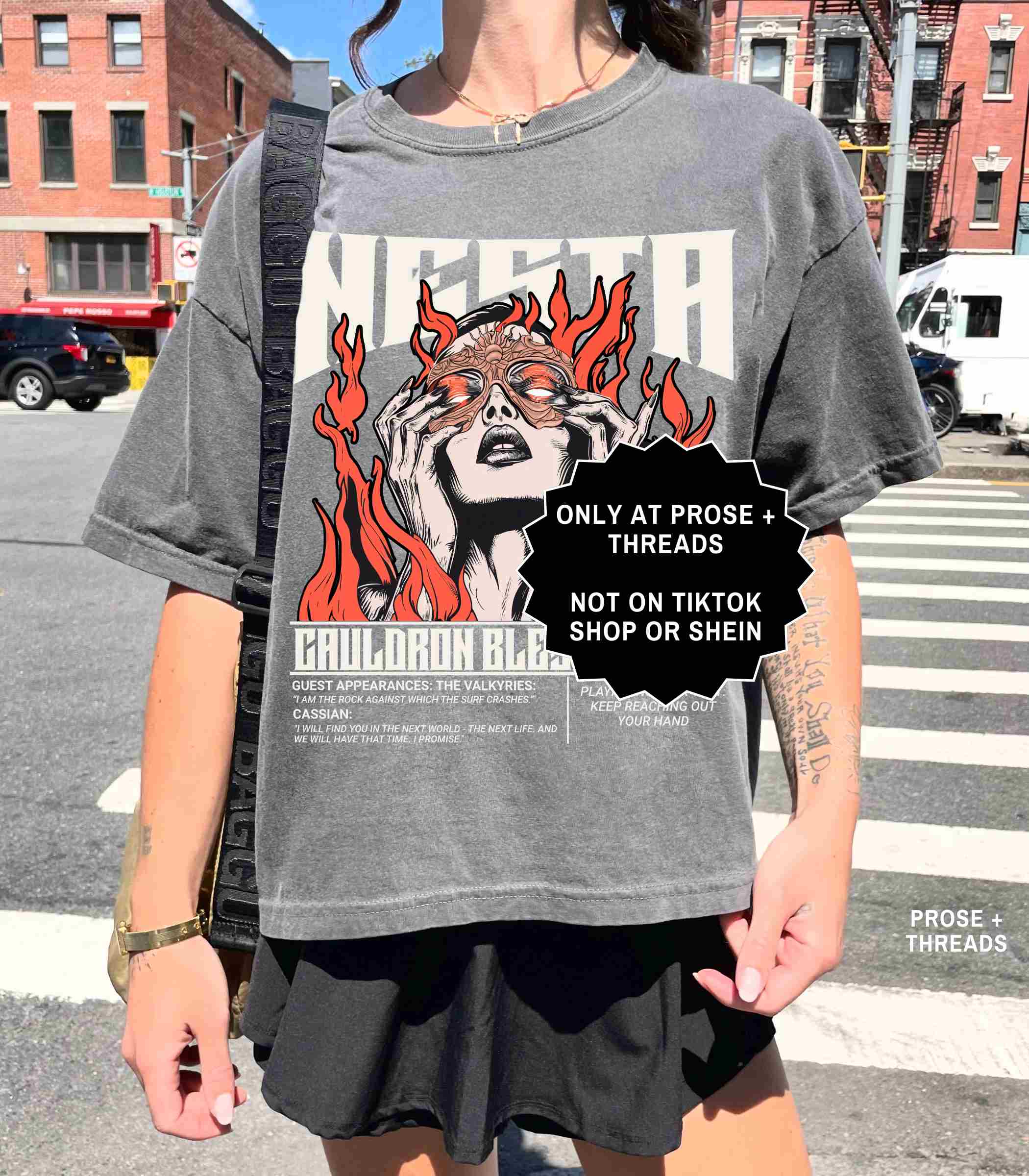 Book lover shirt featuring Nesta Acheron design, boxy fit reading shirt