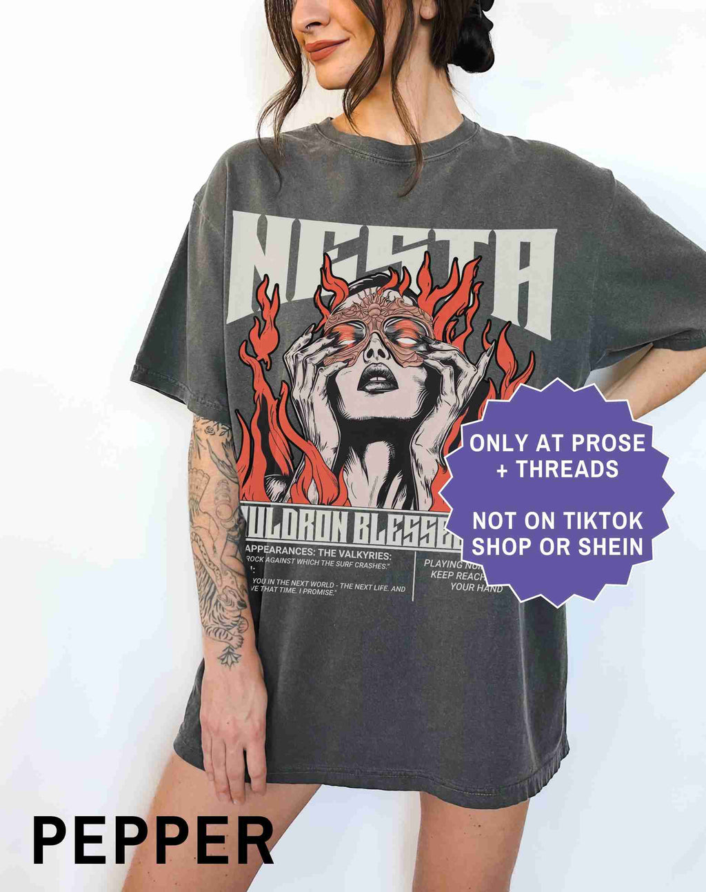 Book lover shirt featuring Nesta Acheron design, dark fantasy reading shirt