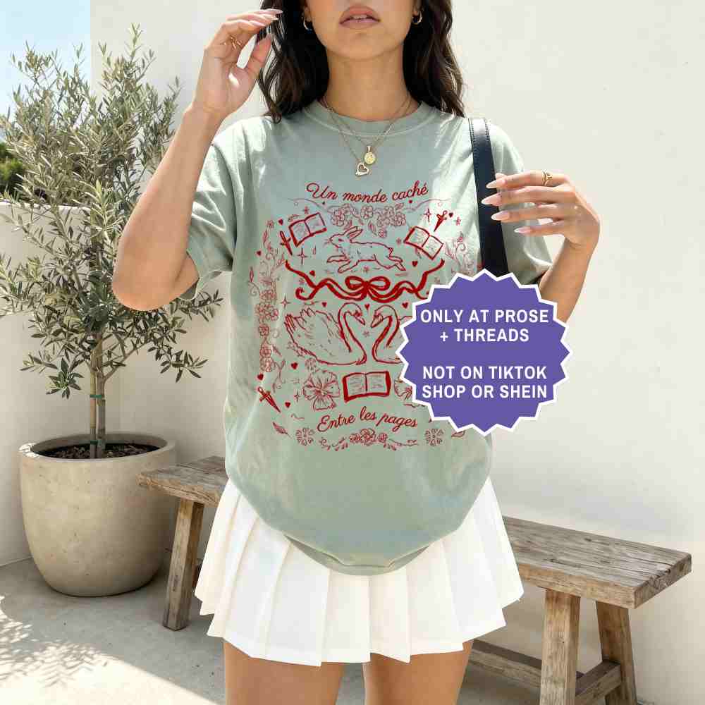 Book lover shirt with romantic bookish graphic design, cozy reading shirt for readers