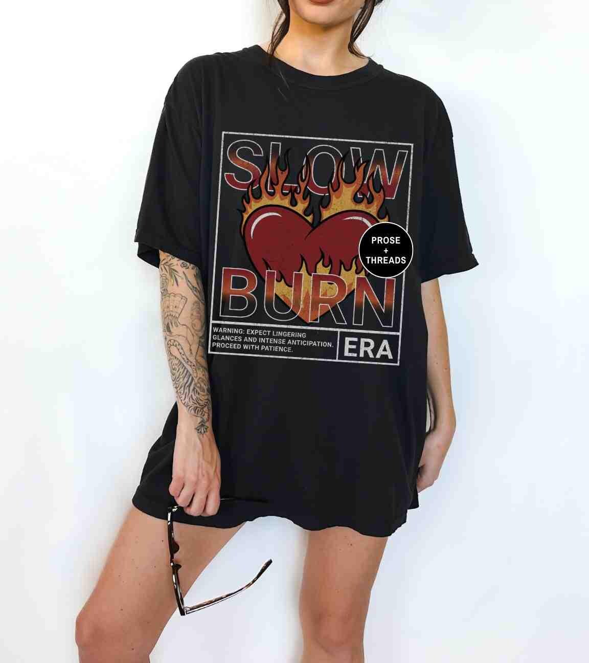 BookTok inspired slow burn romance graphic tee for readers