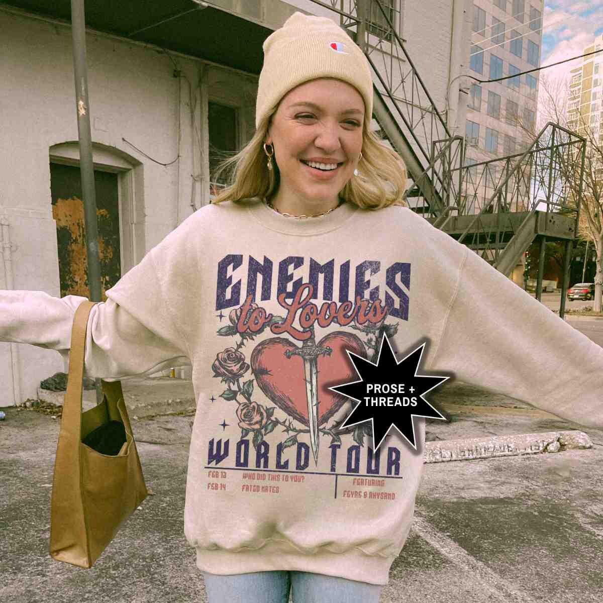 Oversized enemies to lovers sweatshirt for fantasy readers