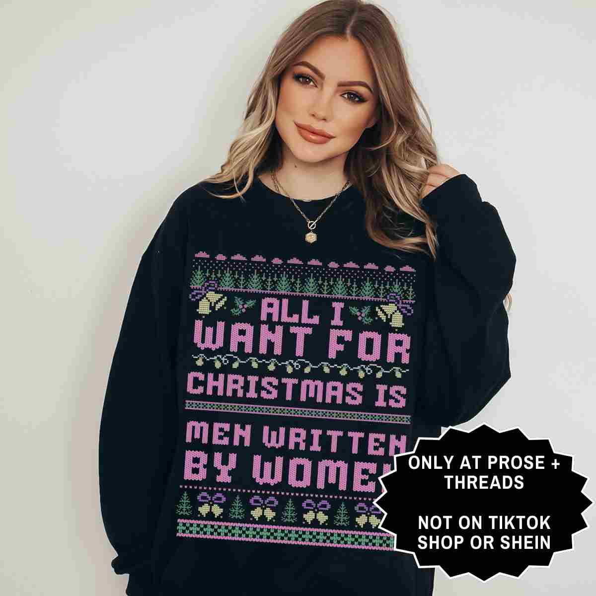 Book Boyfriend Christmas Sweater Funny Reader Holiday Sweatshirt