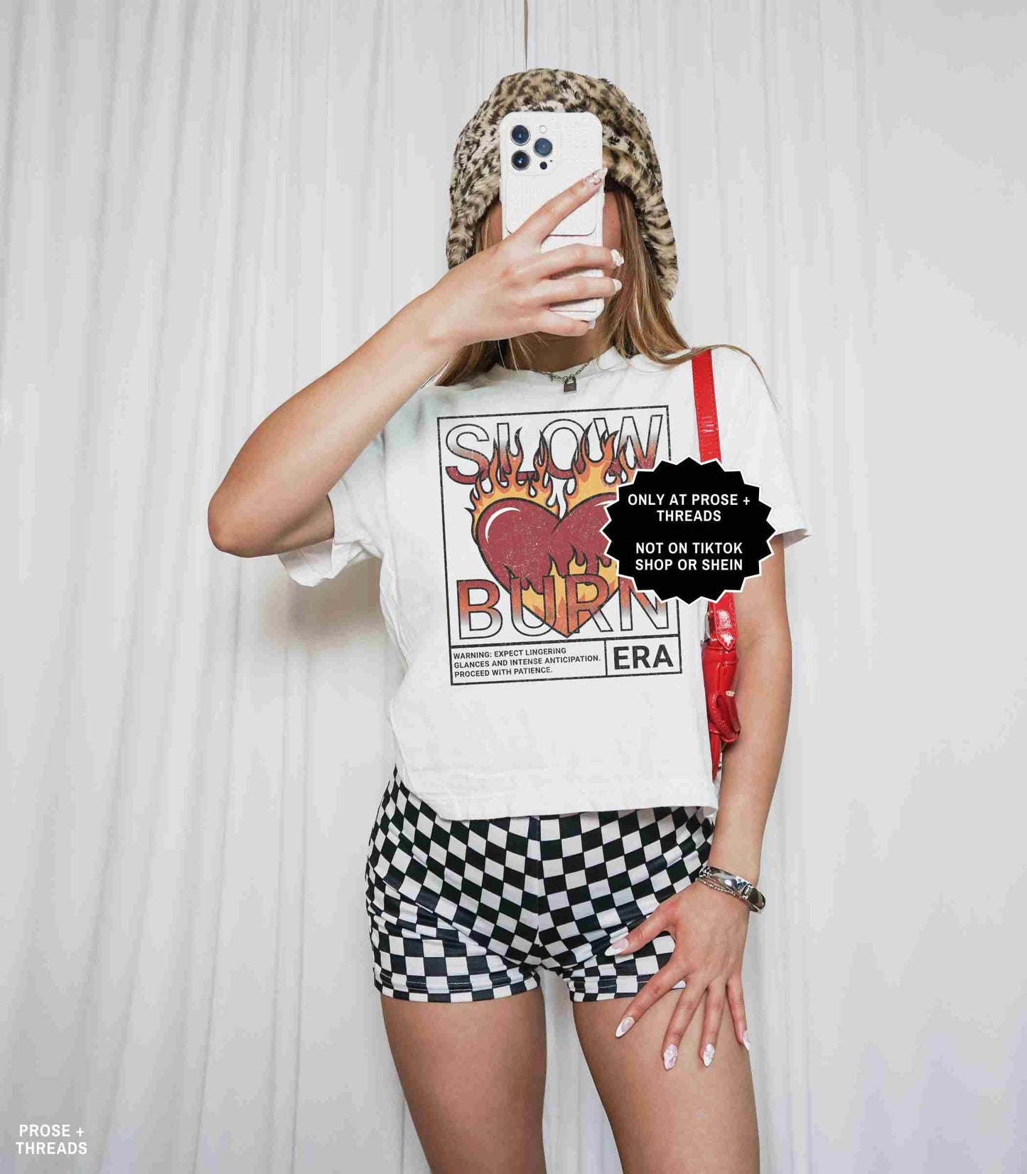 Romance trope t-shirt with oversized boxy fit