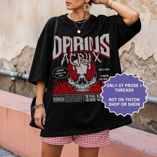 Woman wearing Darius Acrux Band Shirt inspired by Zodiac Academy