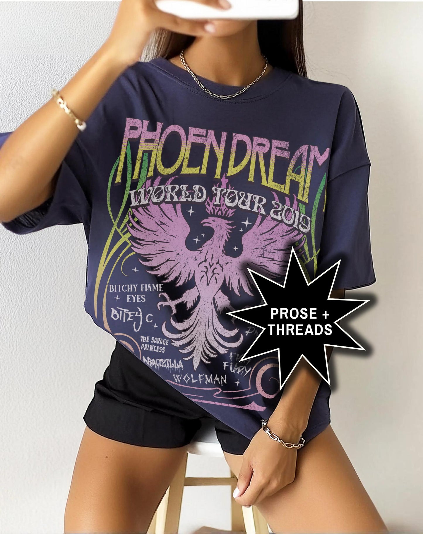 Vintage distressed Zodiac Academy tee inspired by dark romantasy worlds