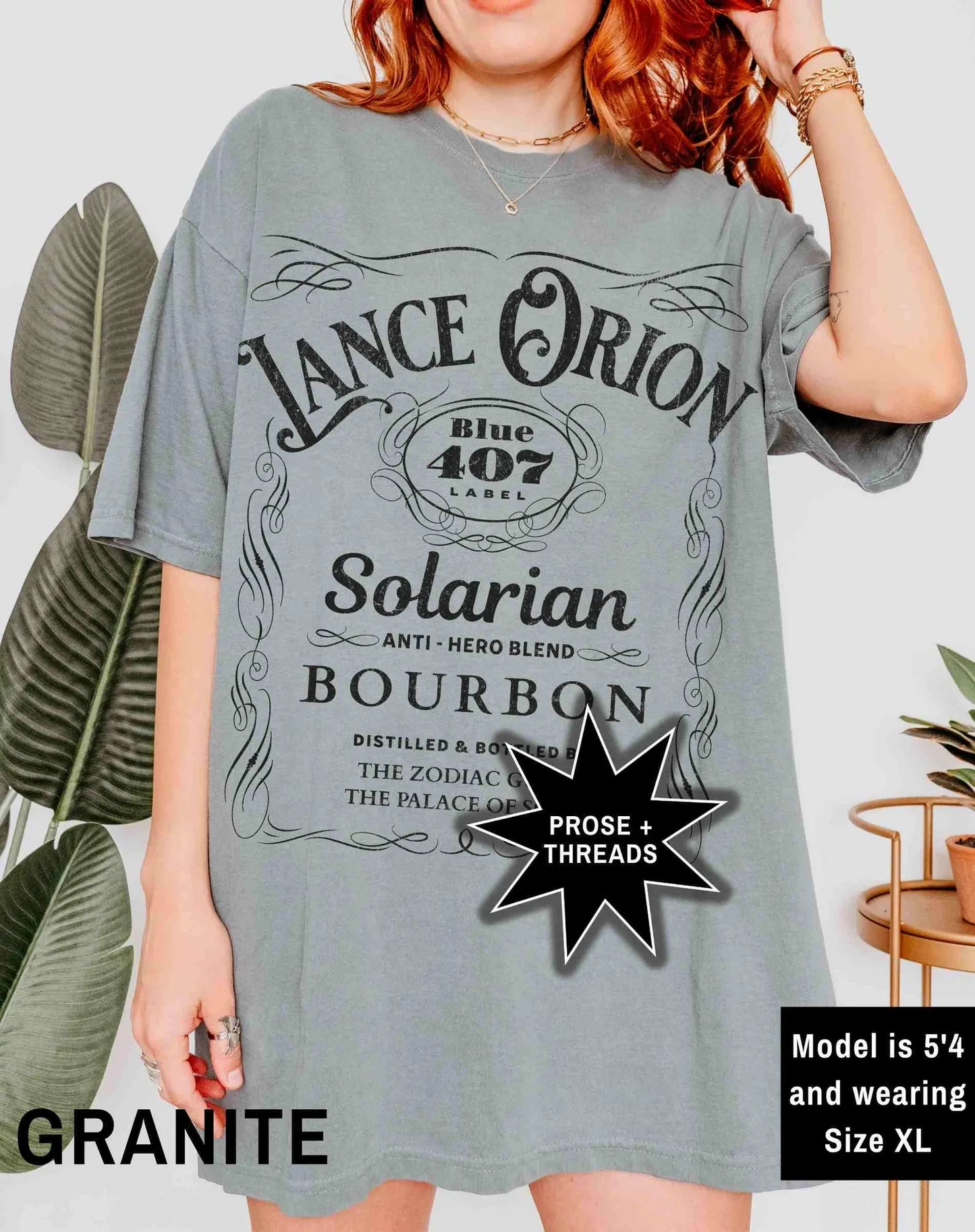Dark romantasy bourbon graphic tee inspired by Zodiac Academy