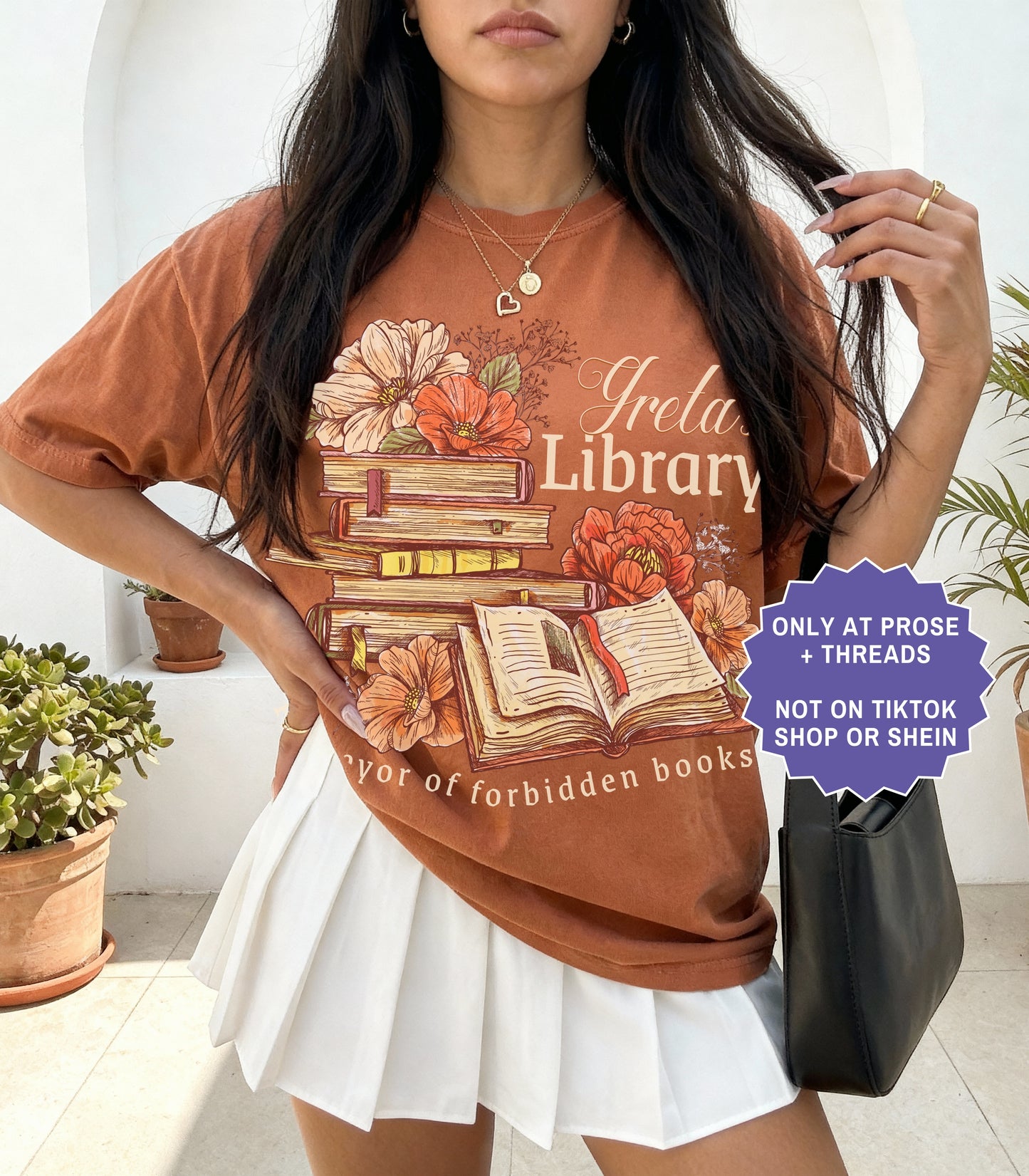 artwork on oversized bookish graphic tee