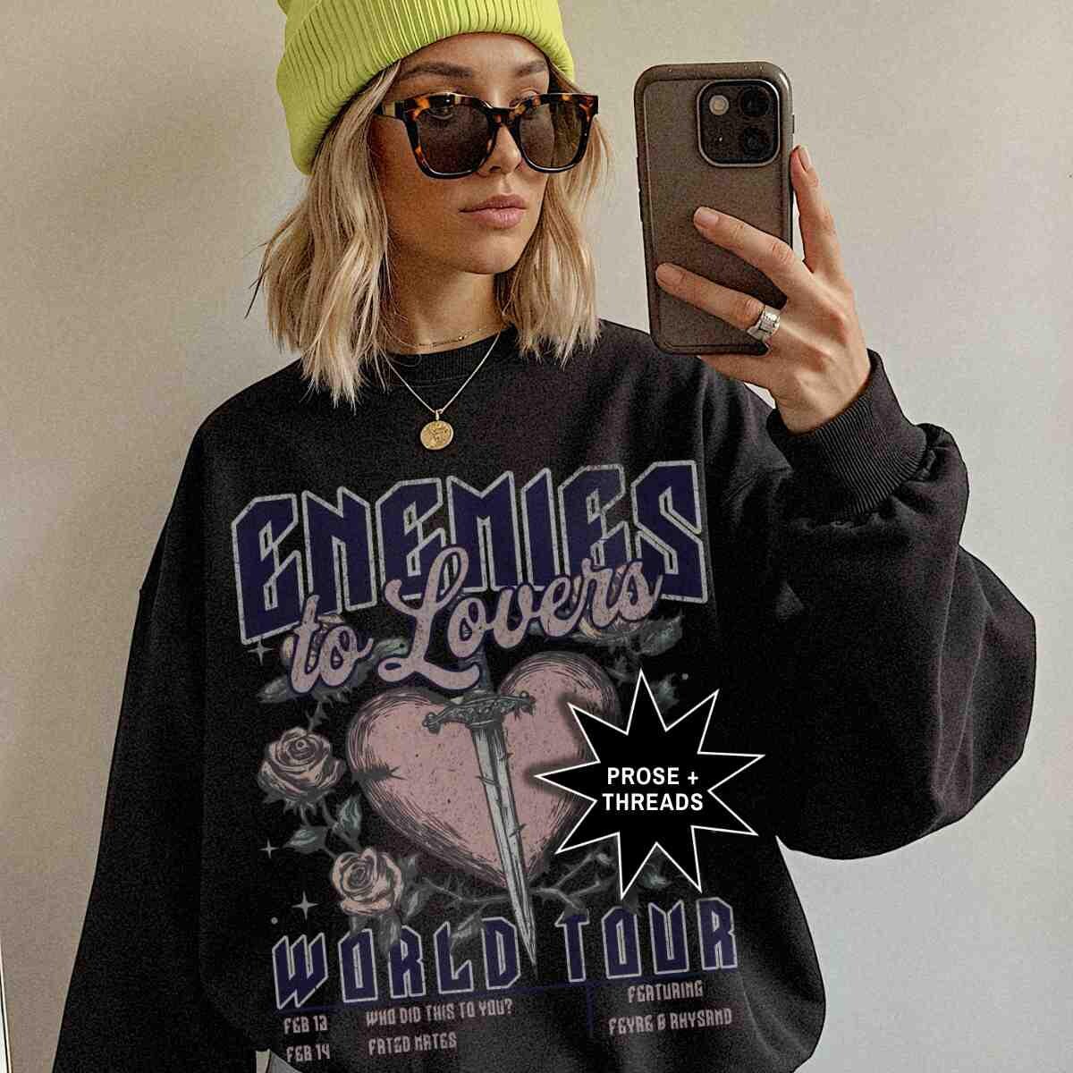 Fantasy romance crewneck inspired by slow burn love stories