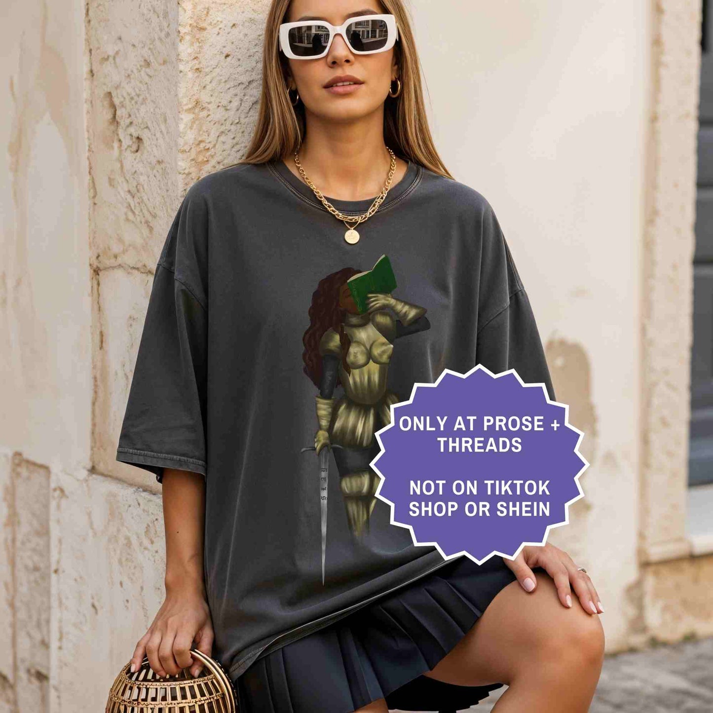 Female knight fantasy shirt for BookTok readers