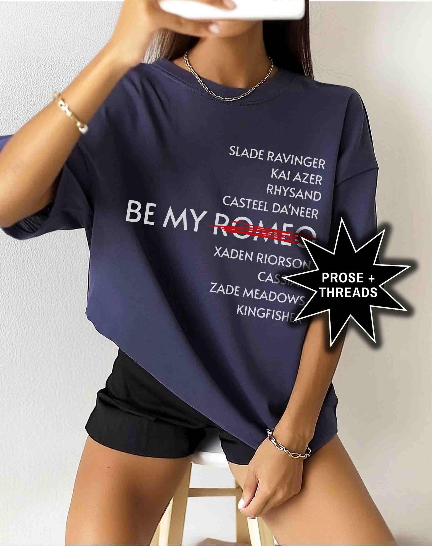 Fictional boyfriend shirt with cozy bookish aesthetic