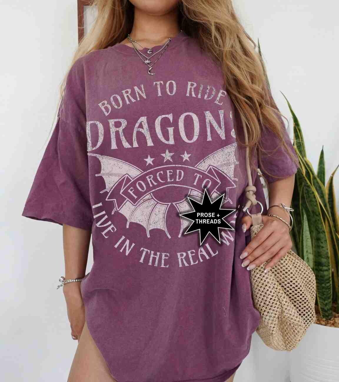 Fourth Wing dragon rider shirt with distressed fantasy graphic