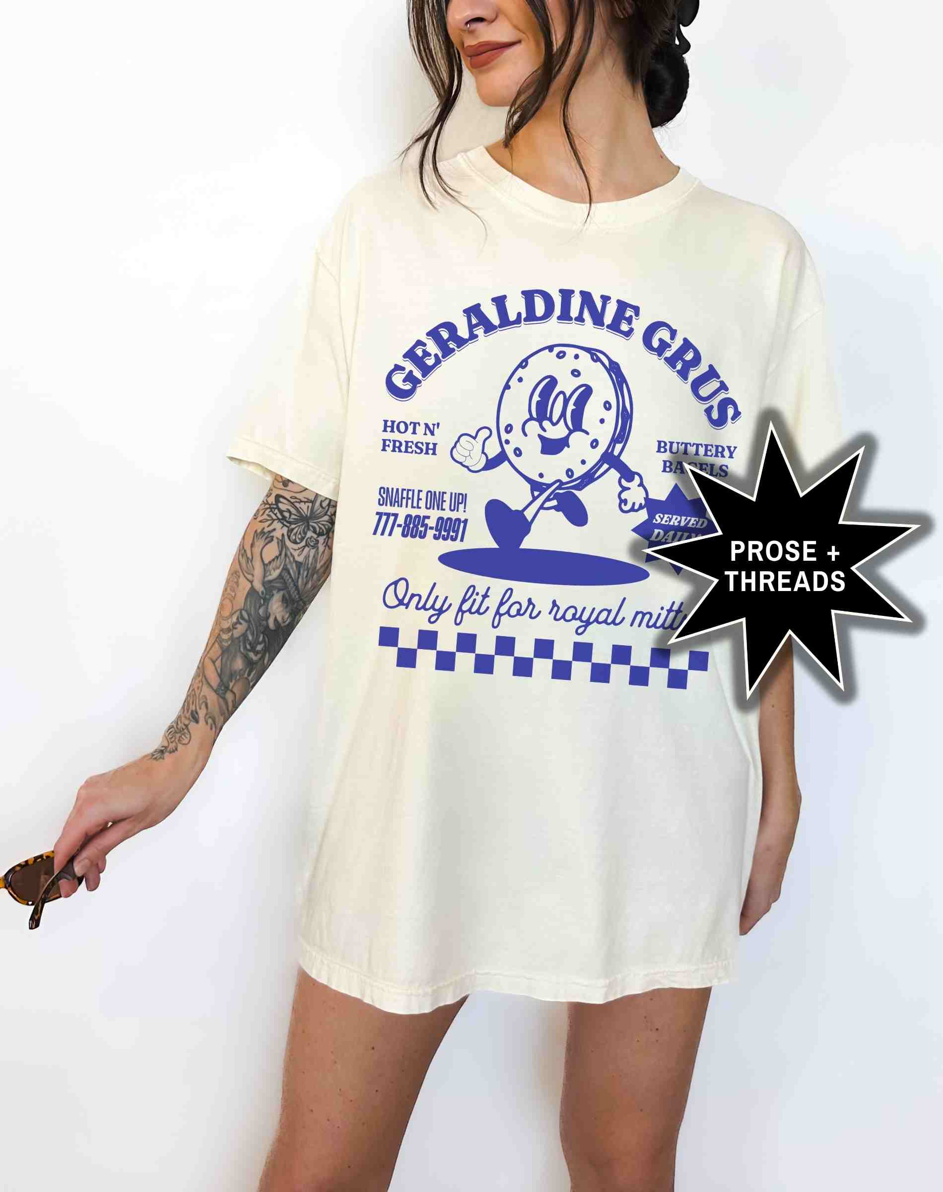 Geraldine Grus romantasy shirt with retro graphic design
